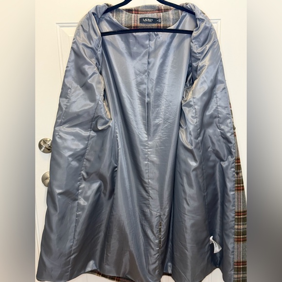 Ralph Lauren Gray and Red Plaid Pea Coat - Picture 11 of 14